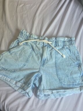 Maurices Light Blue Denim Drawstring Women's Shorts